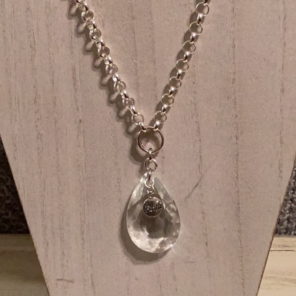 Vintage Crystal Teardrop Necklace